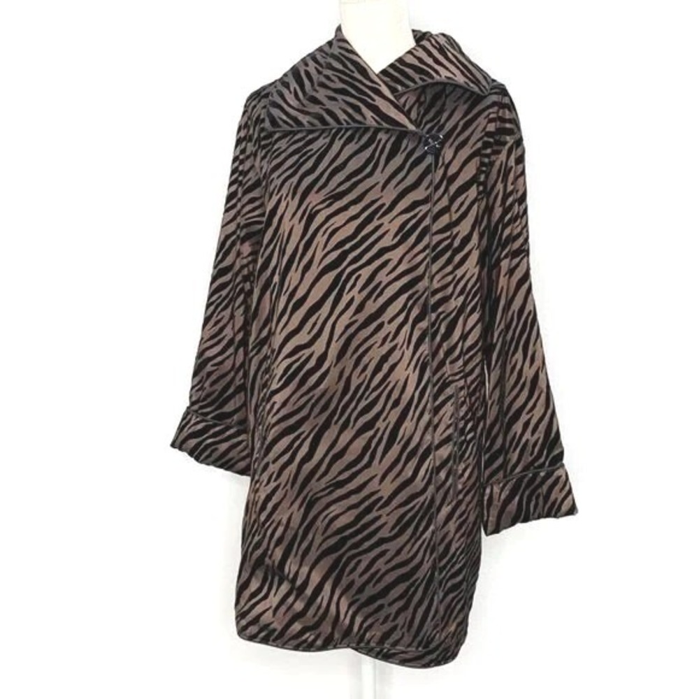 Mycra Pac Tour Animal Print Reversible Jacket Women's Size Medium Velvet Brown